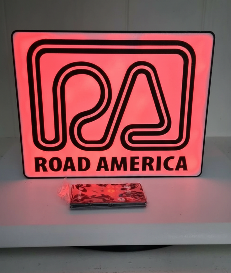Road America LED light box – custom 3D printed – Lit Layer Creations